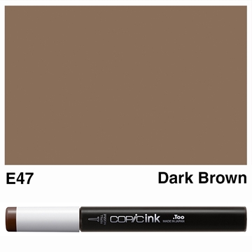 Picture of Copic Ink E47 - Dark Brown 12ml